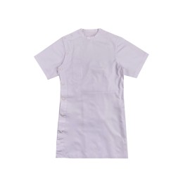 Design solid color women's clinic uniform custom white round neck clinic uniform doctor gown clerk uniform NU076 Design solid color women's clinic uniform custom white round neck clinic uniform doctor gown clerk uniform NU076